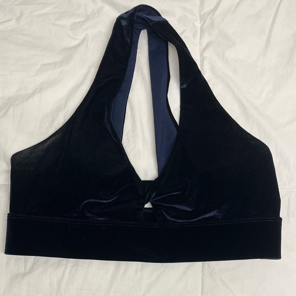Elegant Black Velvet Halter Bralette